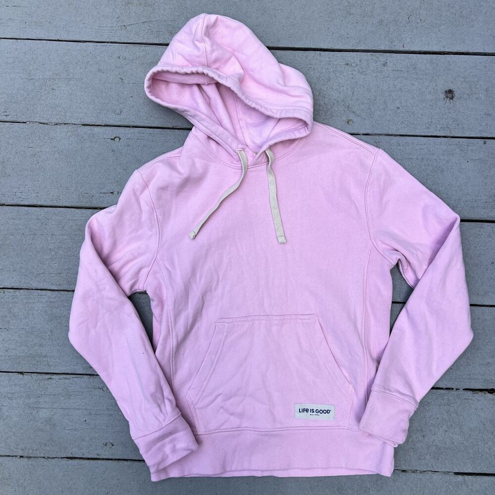 Life Is Good Woman's Solid Simply True Fleece Hoodie Sweatshirt-Size XS